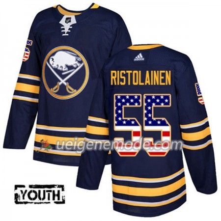 Kinder Eishockey Buffalo Sabres Trikot Rasmus Ristolainen 55 Adidas 2017-2018 Marineblau USA Flag Fashion Authentic